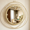 Round Iron Art Mirrors — 3-Piece Gold Wall Set
