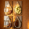 Teardrop "Diamond-Cut" Silver Mirrors — 4-Piece Set