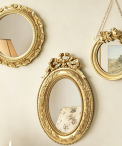 Antique Gold Bird & Bow Mirrors — 3-Piece Set